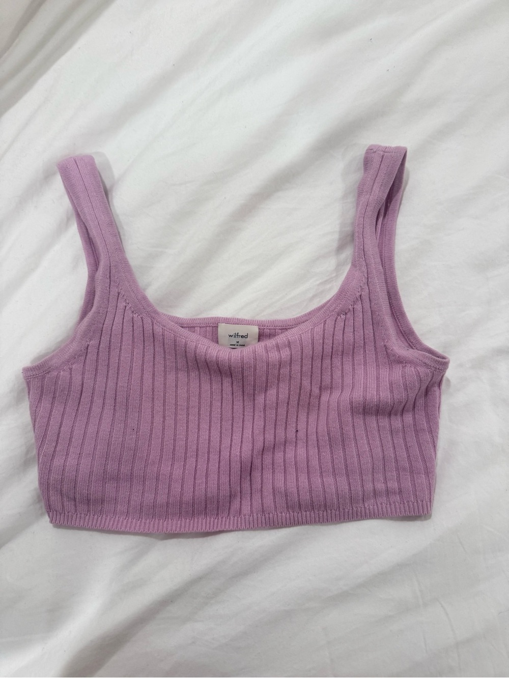 Wilfred Lilac Ribbed Cropped Tank